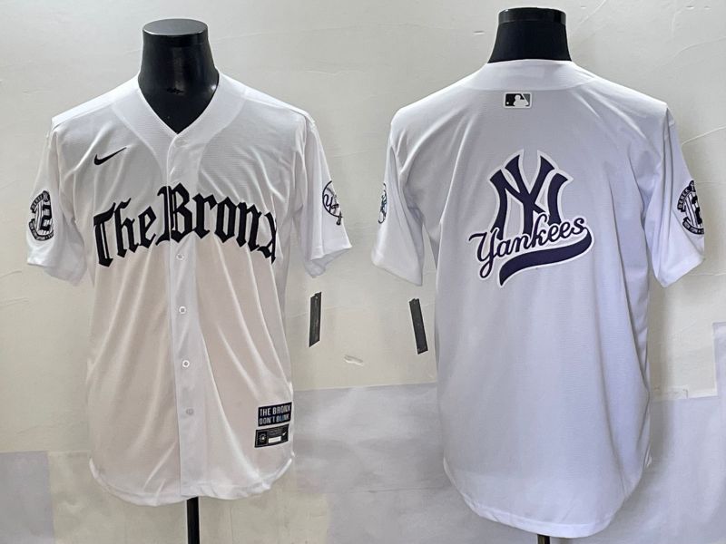 Men 2025 New York Yankees Blank White Five generations Joint Name Nike MLB Jersey style 12